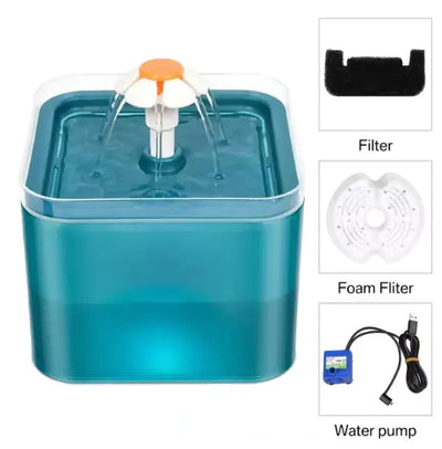 Pet Water Fountain with LED & Filter